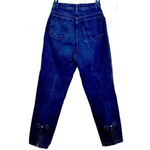 Vintage RIO by Sylvia Maison Ankle Jeans Size 7 Teens Charcoal Tapered Bow Zip